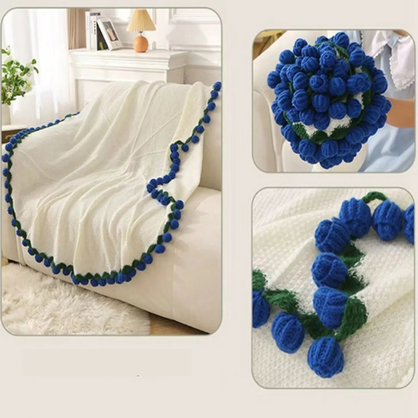 Rosenblumen Kuscheldecke Geschenk